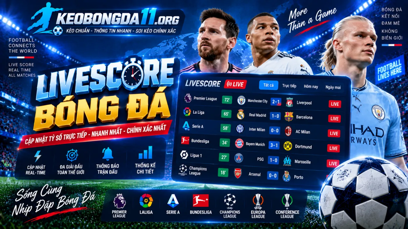 Livescore Bóng Đá Hôm Nay – Tỷ Số Trực Tuyến & Kết Quả Mới Nhất